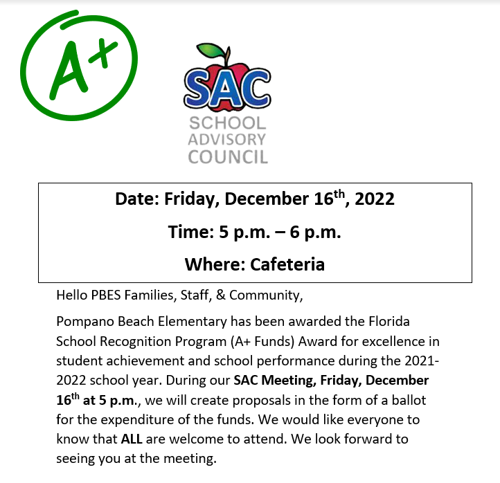  A+ Funds Flyer for school year 21-22